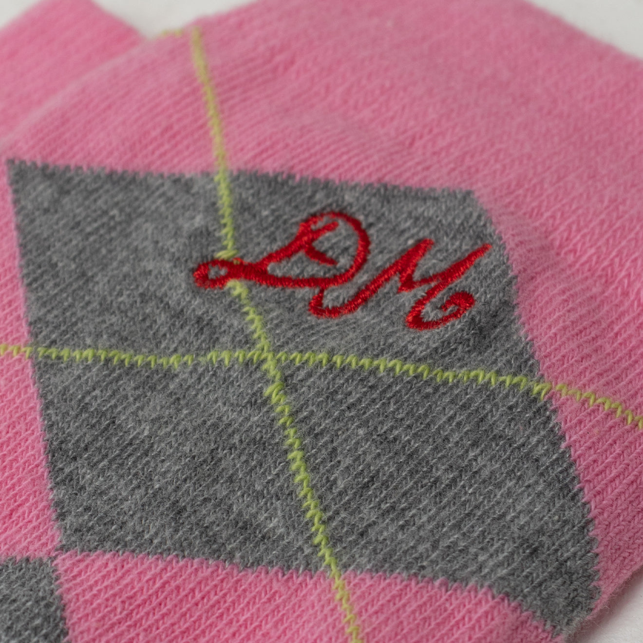 Damson Madder Argyle Socks Pink / Grey Multi