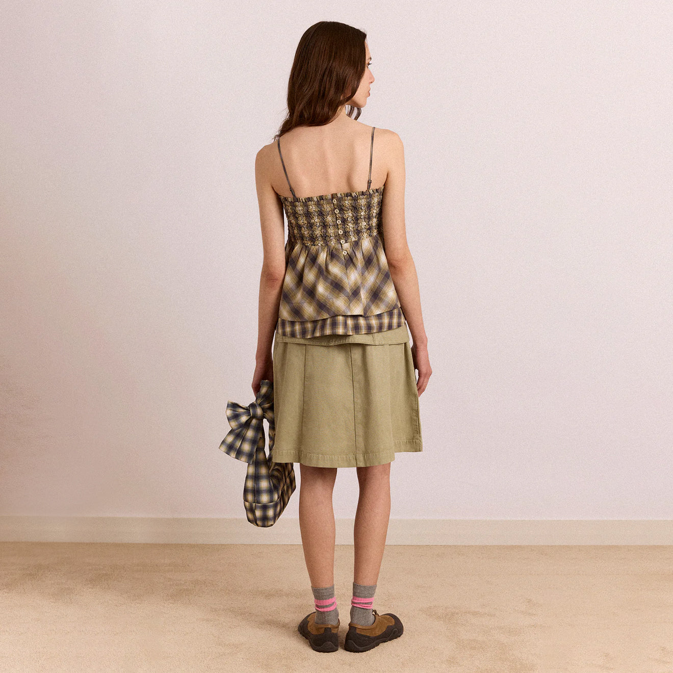 Damson Madder Azalea Cami Mix Check Cardamon