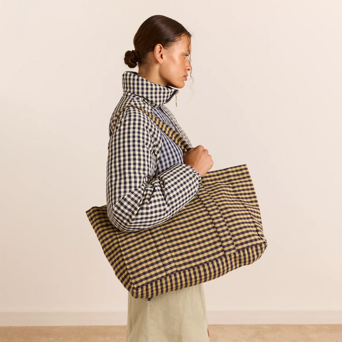 Damson Madder Canvas Tote Quince Jam / Gingham Multi