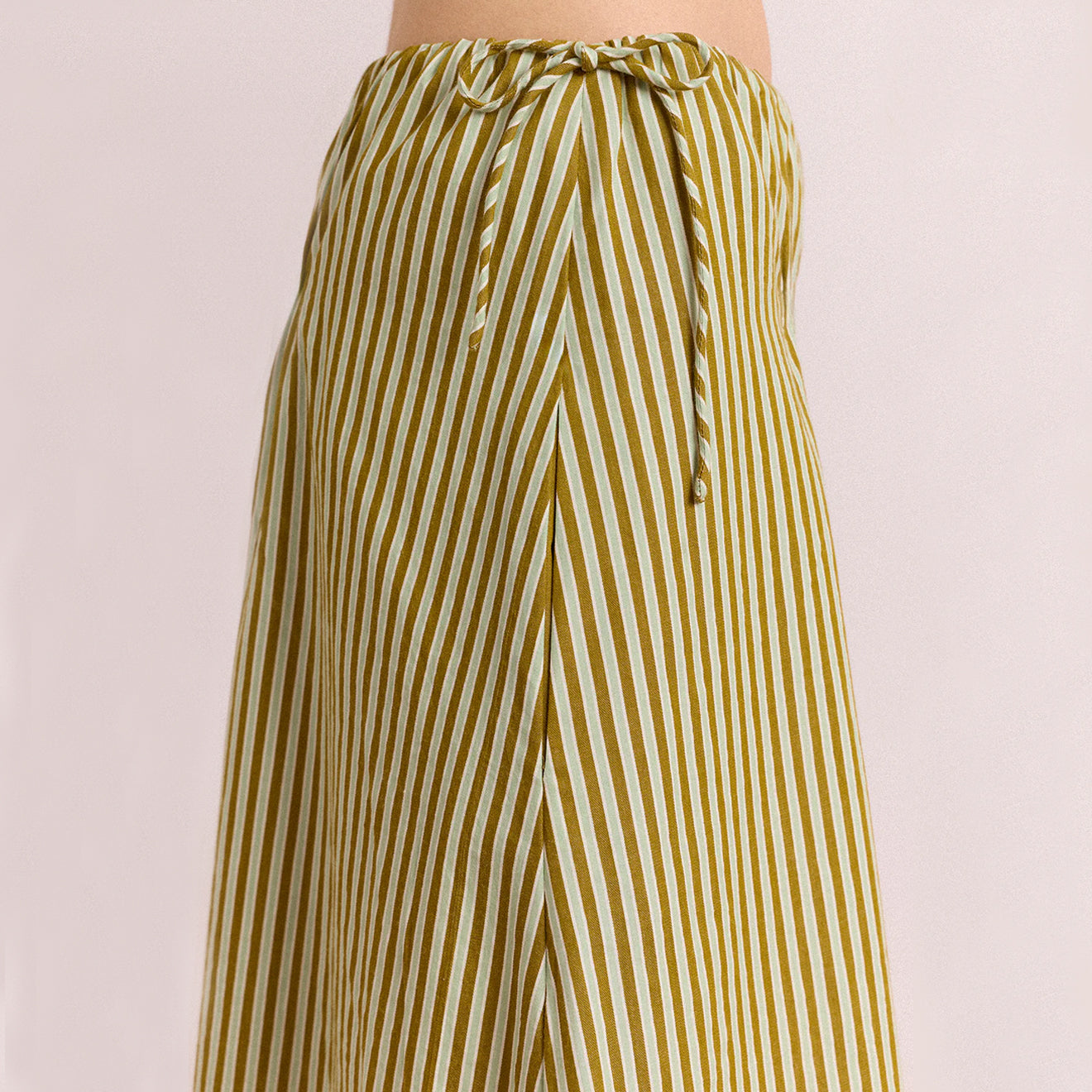 Damson Madder Caspia Volume Midi Skirt Basil