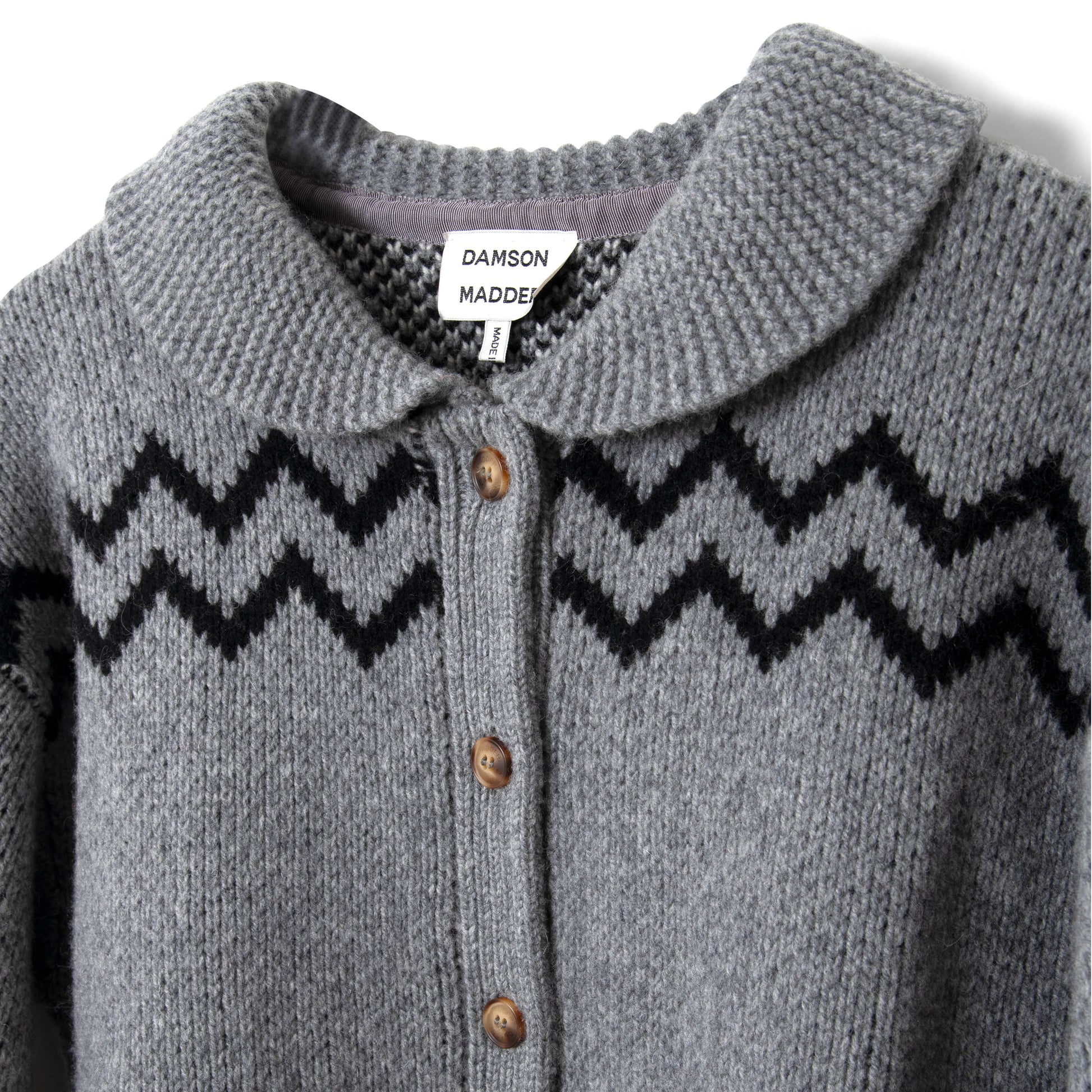 Damson Madder Cecily Collar Cardigan Bunny Intarsia - pam pam 