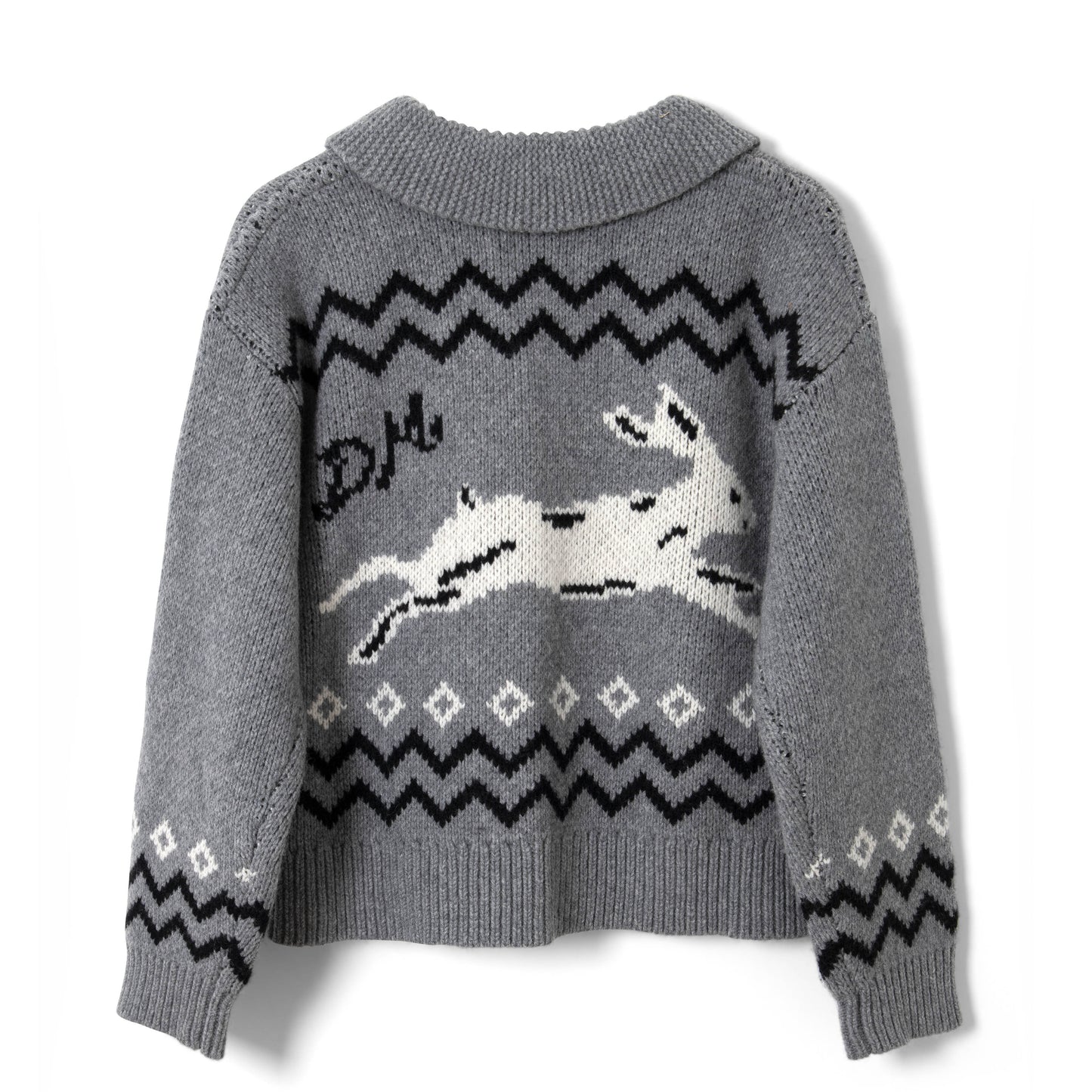 Damson Madder Cecily Collar Cardigan Bunny Intarsia - pam pam 