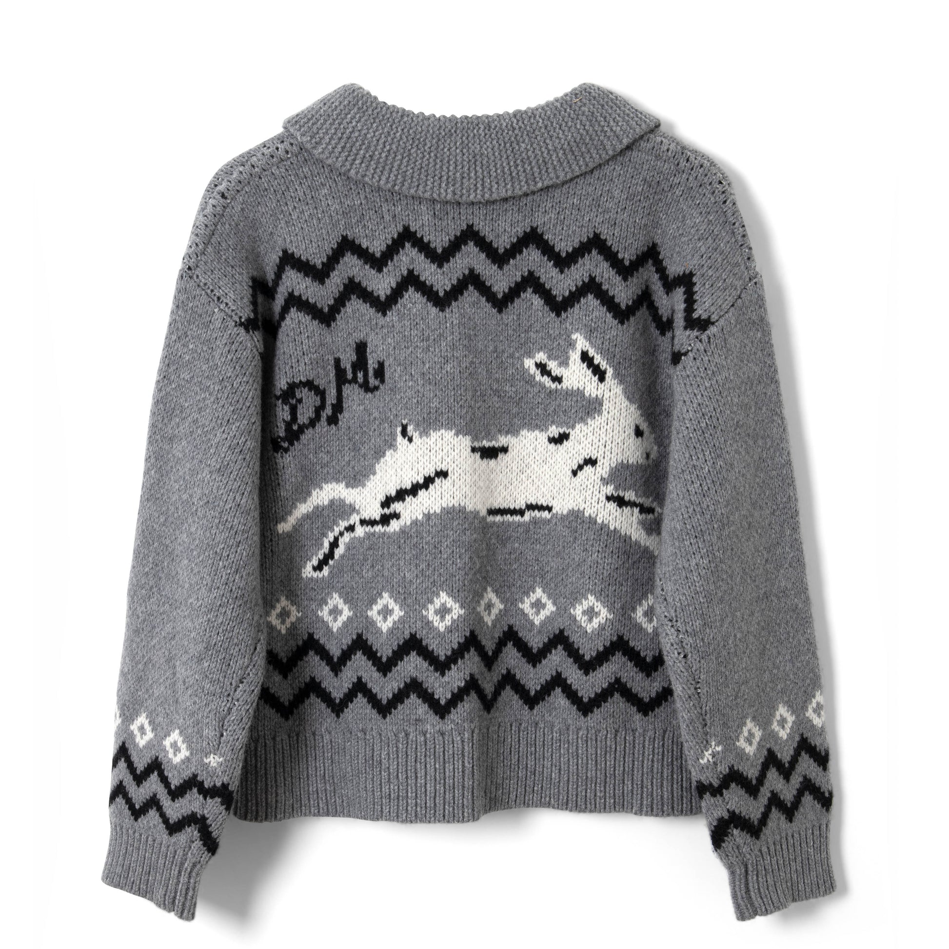 Damson Madder Cecily Collar Cardigan Bunny Intarsia - pam pam 