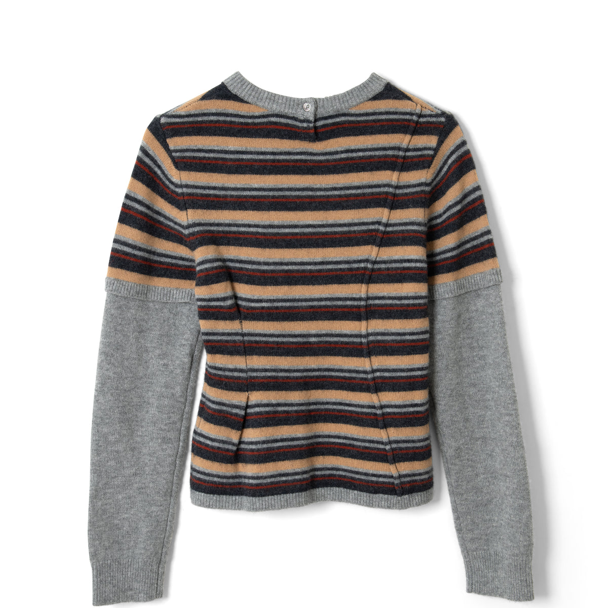 Damson Madder Clara Double Sleeve Merino Wool Jumper Stripe Multi