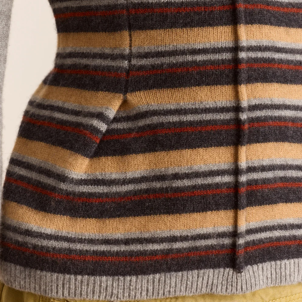 Damson Madder Clara Double Sleeve Merino Wool Jumper Stripe Multi
