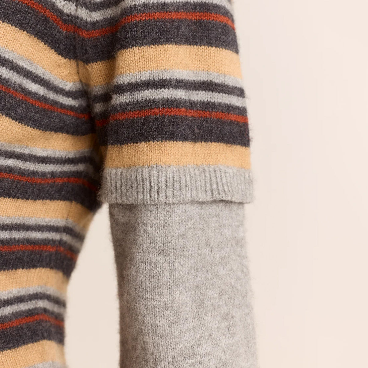 Damson Madder Clara Double Sleeve Merino Wool Jumper Stripe Multi