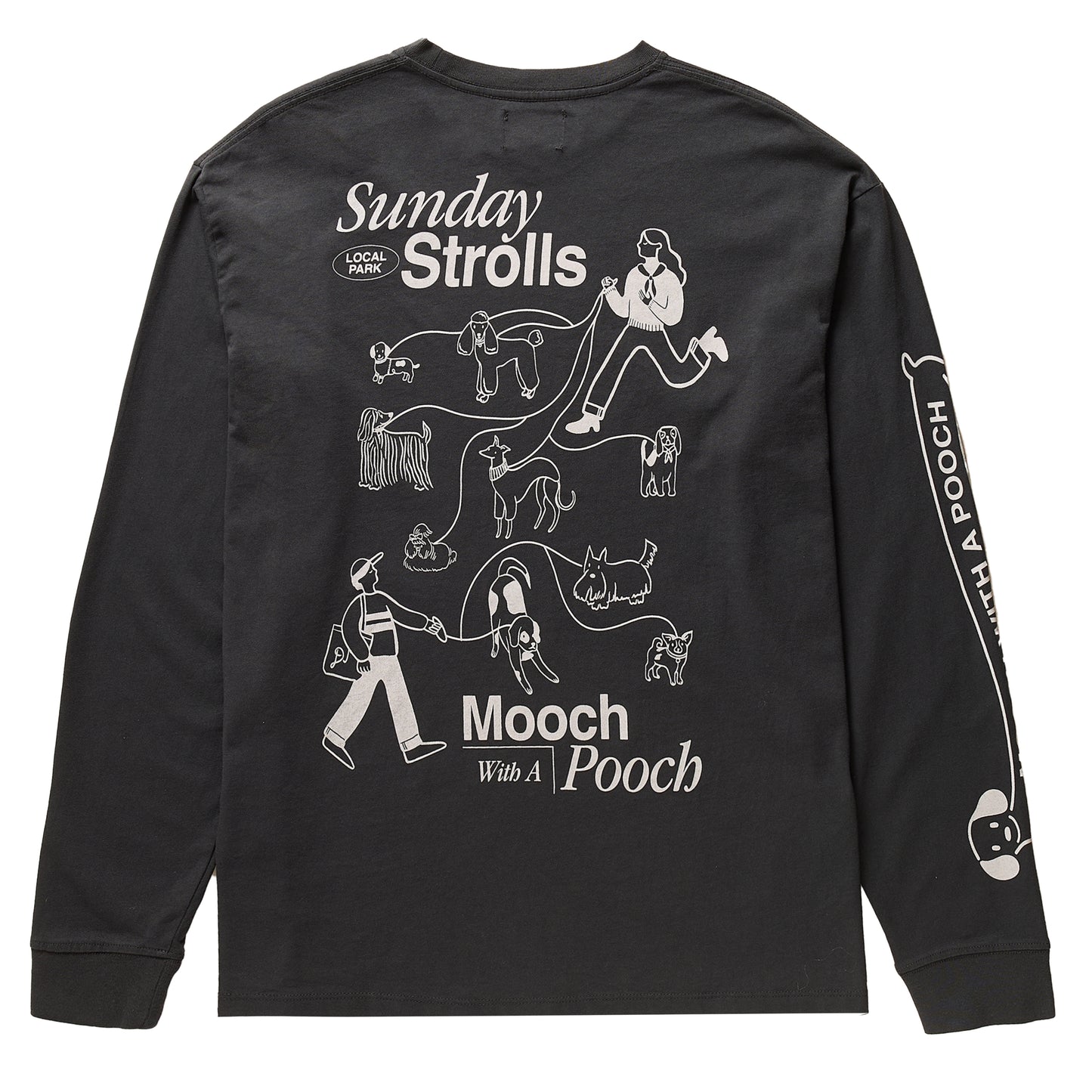 Damson Madder Dog Walker L/S Tee Black - pam pam 
