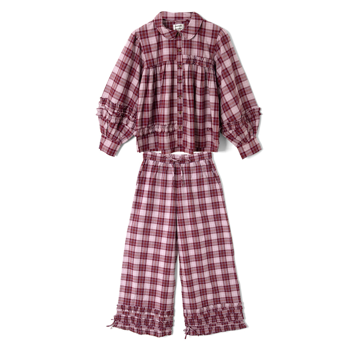 Damson Madder Elio Pj Set Berry Lilac Check