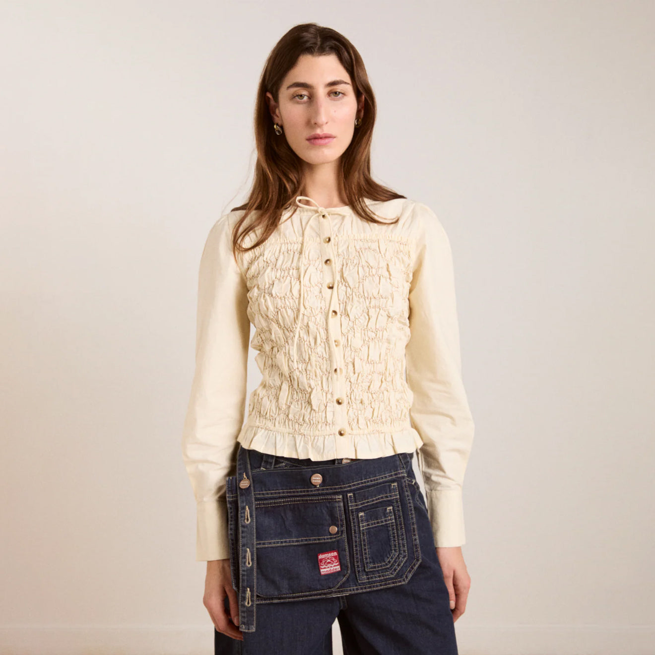 Damson Madder Elliana Smocked Cardi Butter Smocked