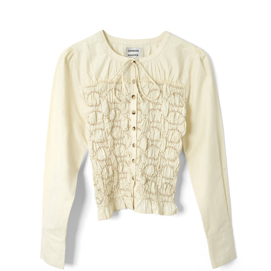 Damson Madder Elliana Smocked Cardi Butter Smocked