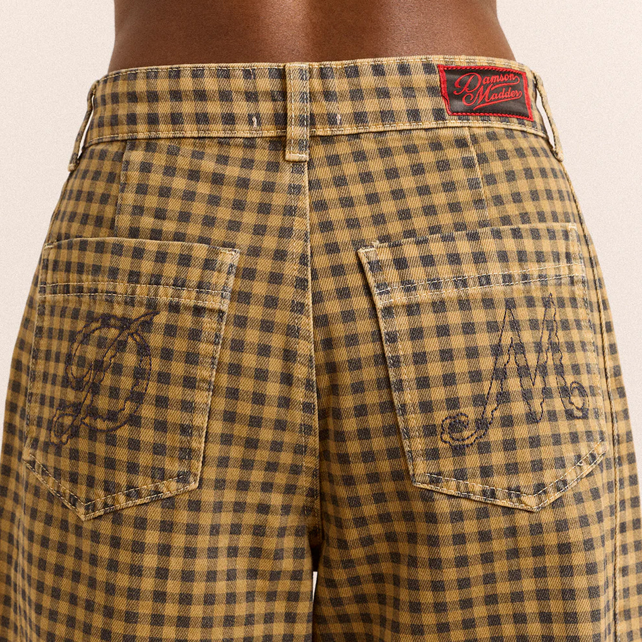 Damson Madder Felix Jeans Quince Gingham Navy