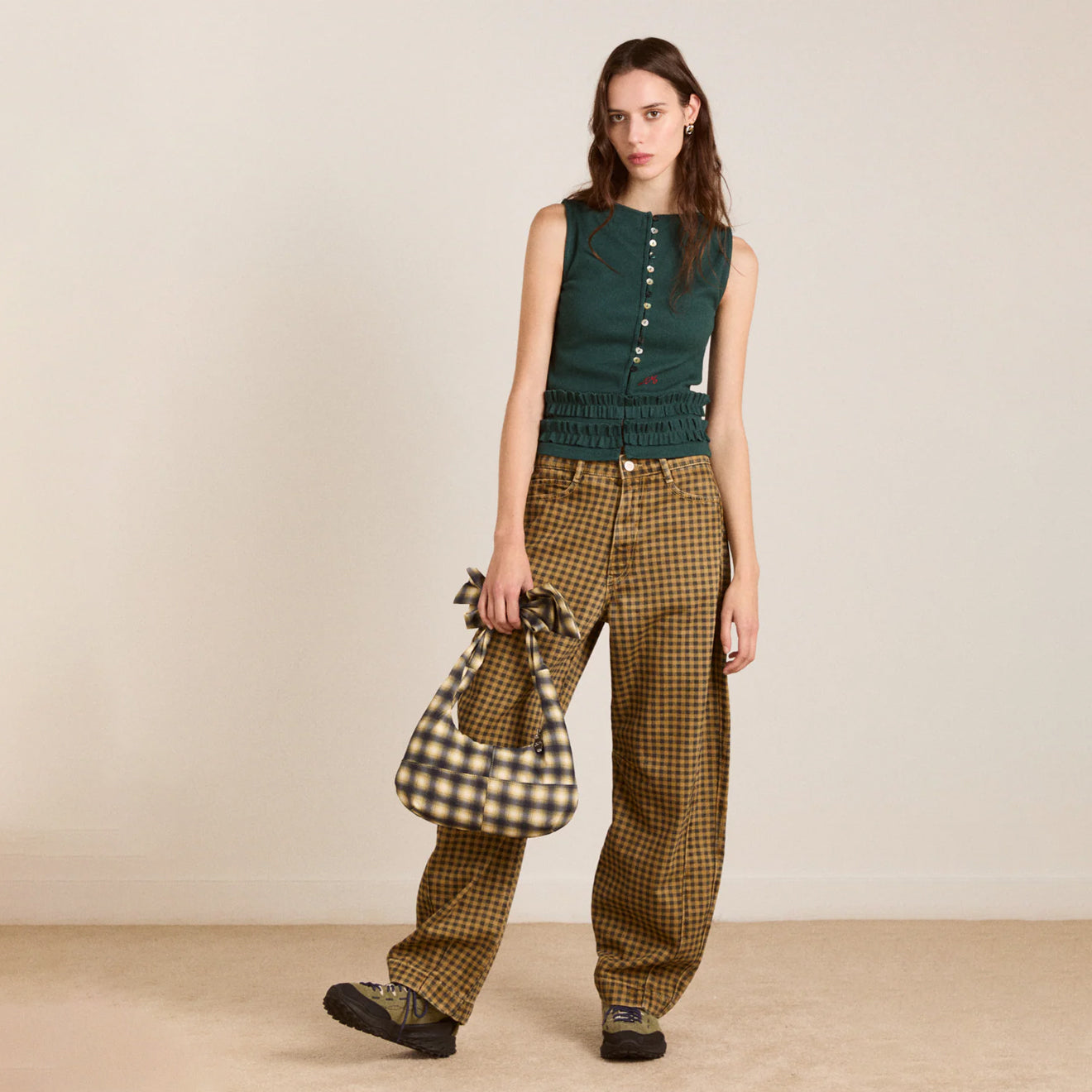 Damson Madder Felix Jeans Quince Gingham Navy