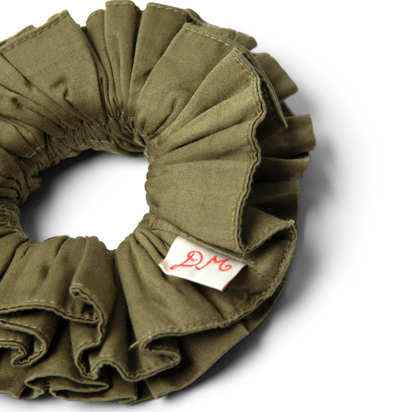 Damson Madder Garter Scrunchie Olive Jacquard Satin - pam pam 