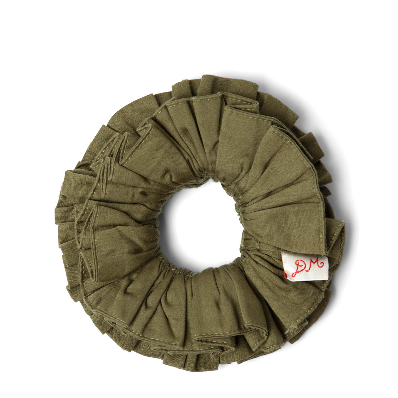 Damson Madder Garter Scrunchie Olive Jacquard Satin - pam pam 