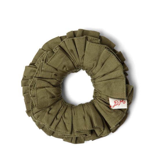 Damson Madder Garter Scrunchie Olive Jacquard Satin - pam pam