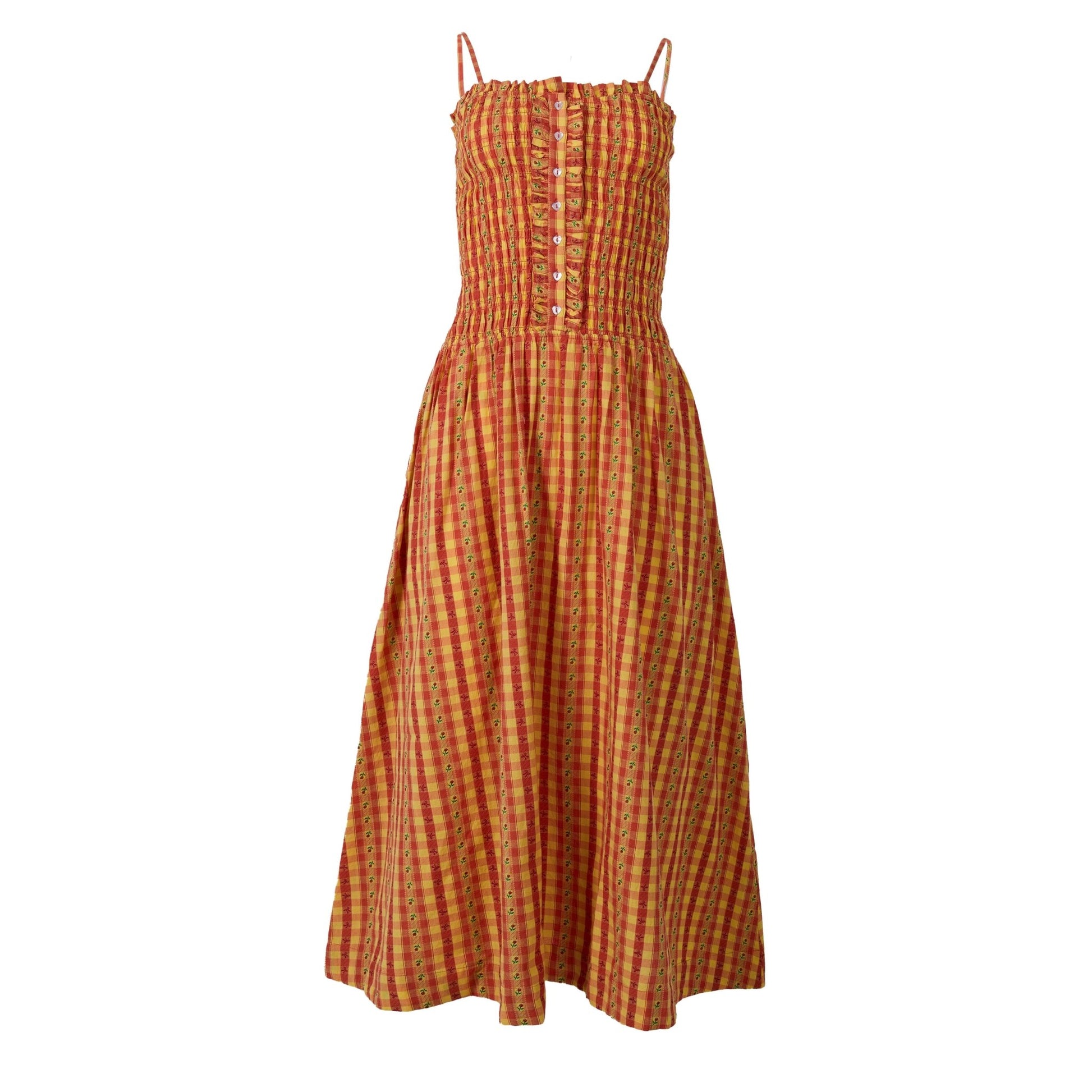 damson madder orange dress Damson Madder Iris Bow Midi Dress