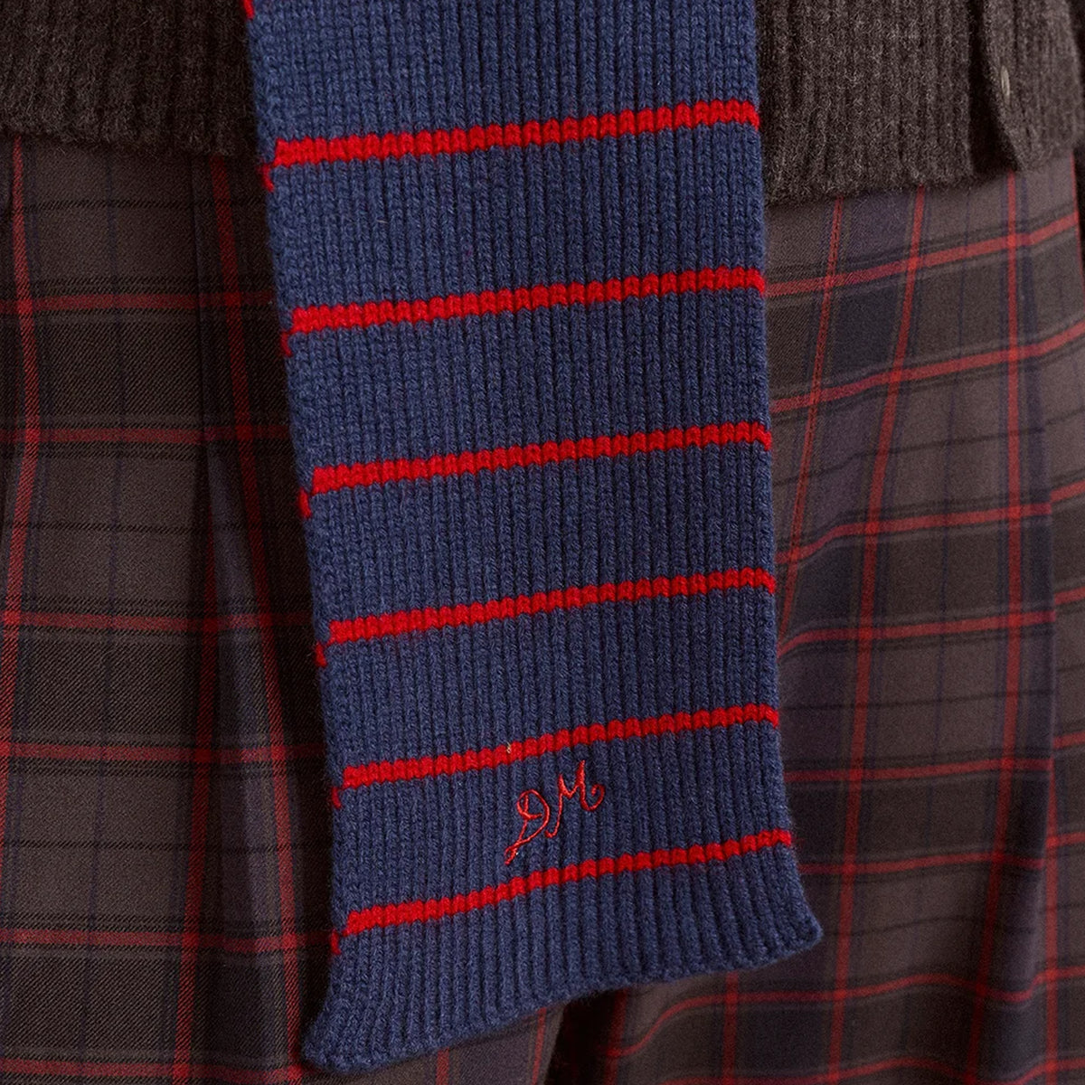 Damson Madder Hooded Scarf Blue Stripe