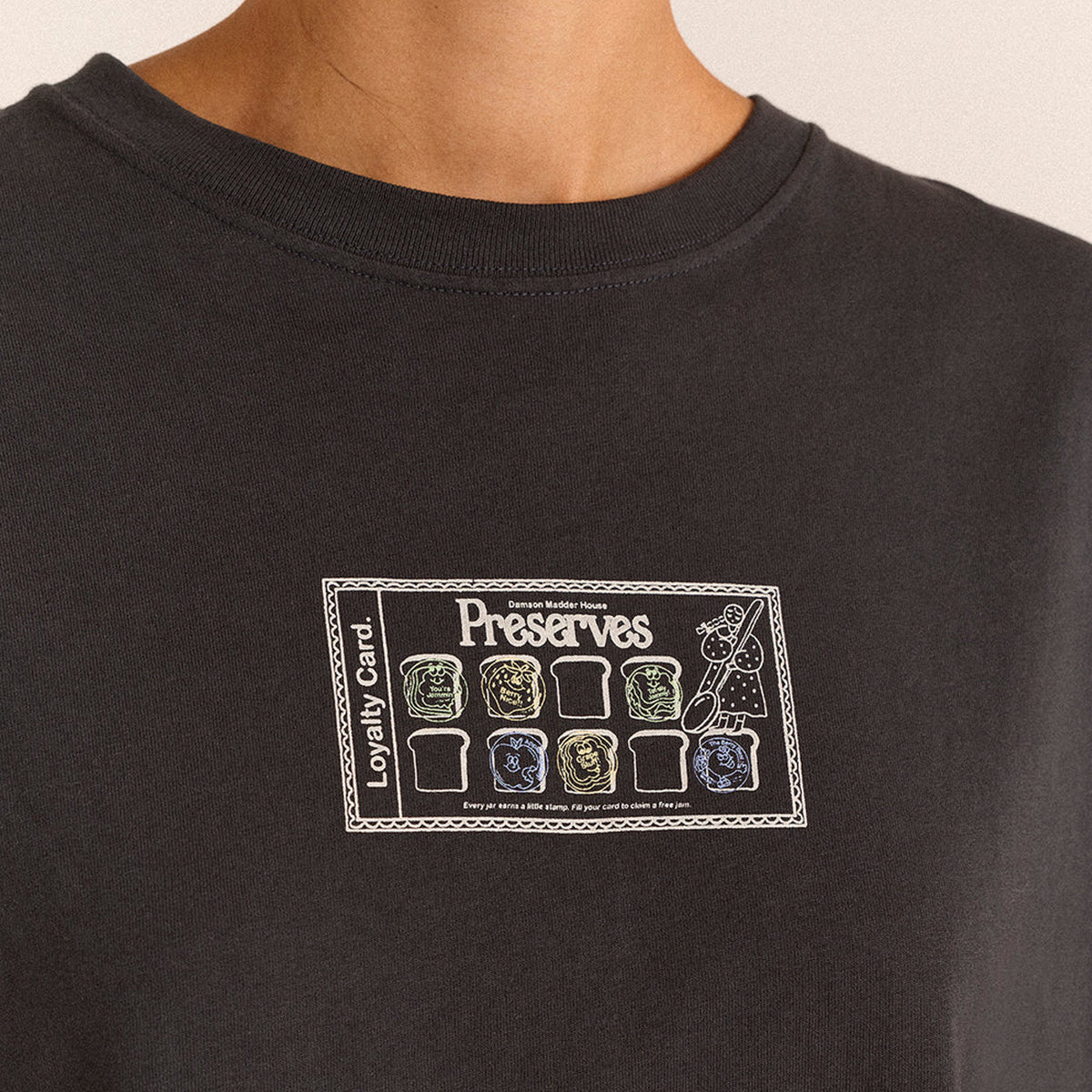 Damson Madder House Preserves L/S Graphic Tee Charcoal
