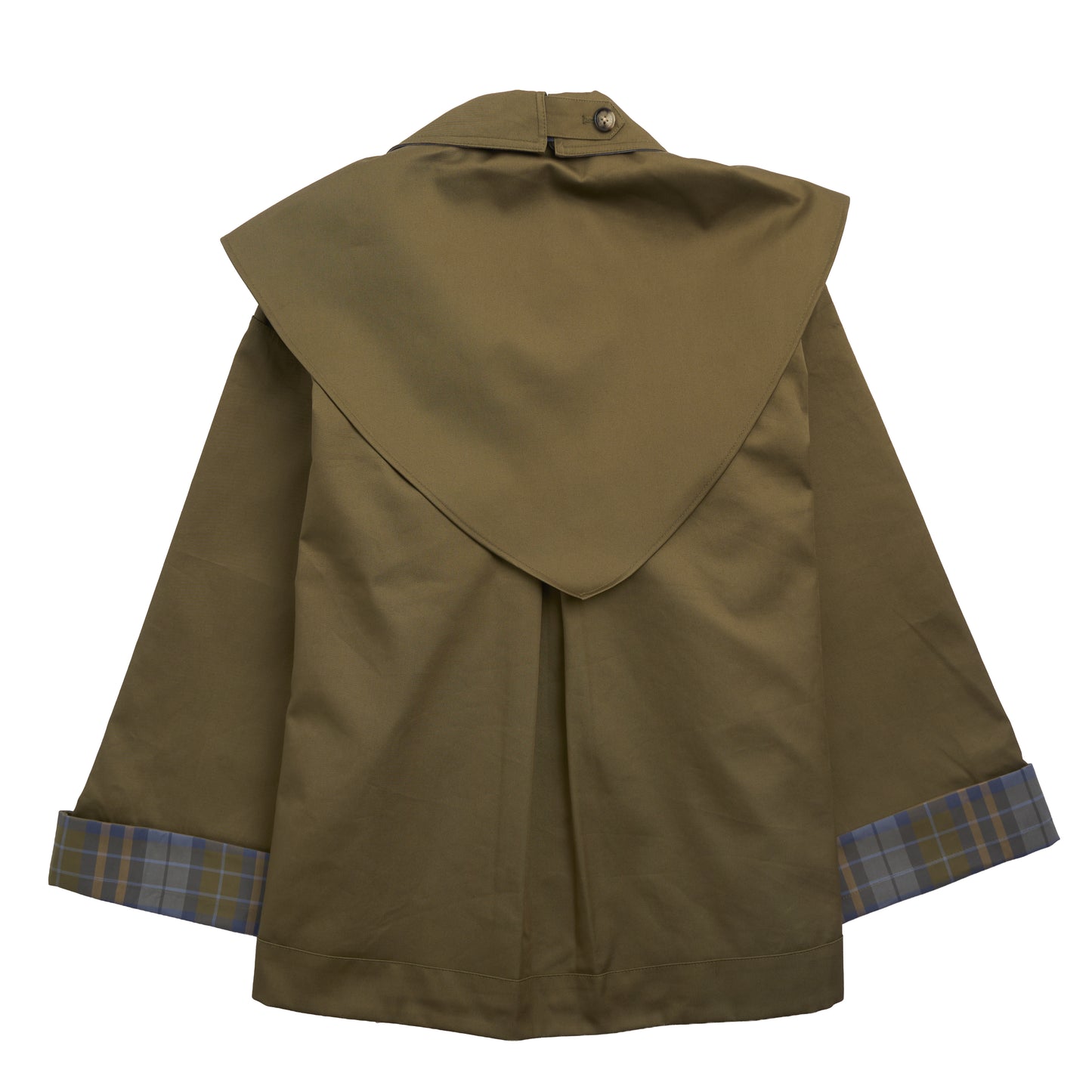 Damson Madder Jerry Crop Trench Coat Olive