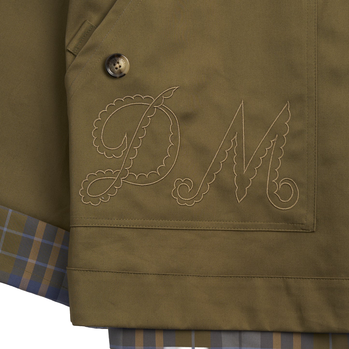 Damson Madder Jerry Crop Trench Coat Olive