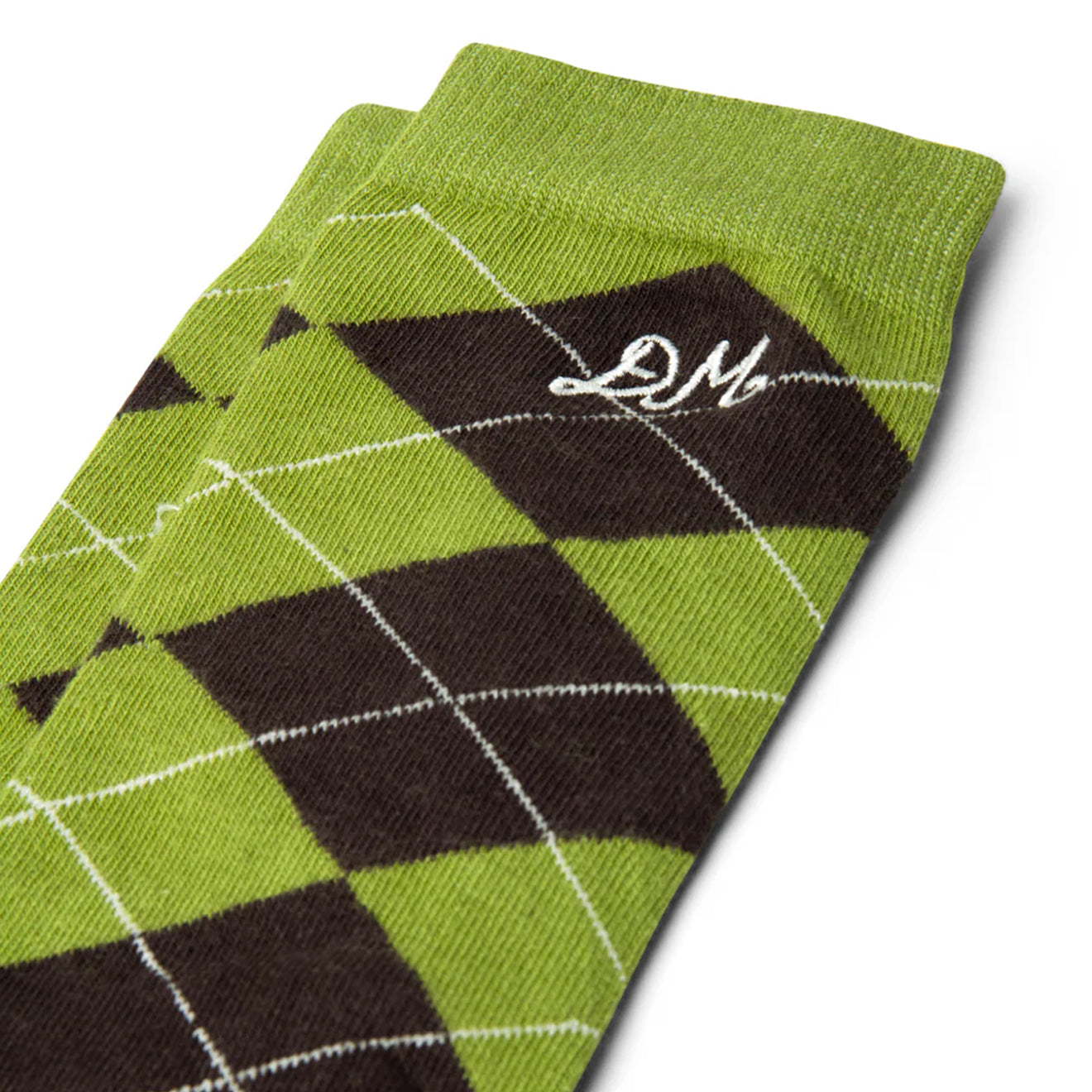 Damson Madder Knee Length Argyle Socks Olive / Burg - pam pam 