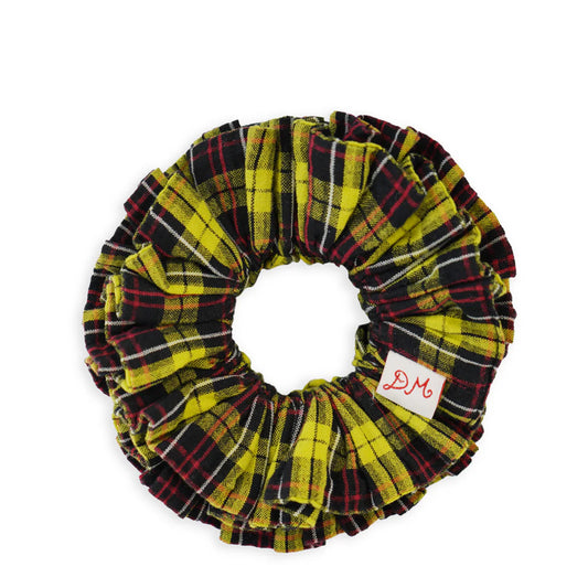 Damson Madder Garter Scrunchie Yellow Tartan - pam pam