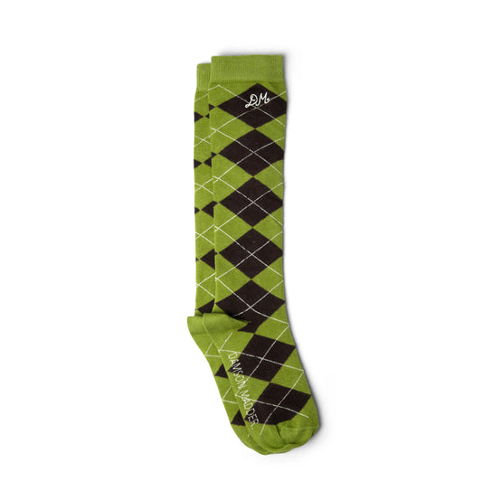 Damson Madder Knee Length Argyle Socks Olive / Burg - pam pam