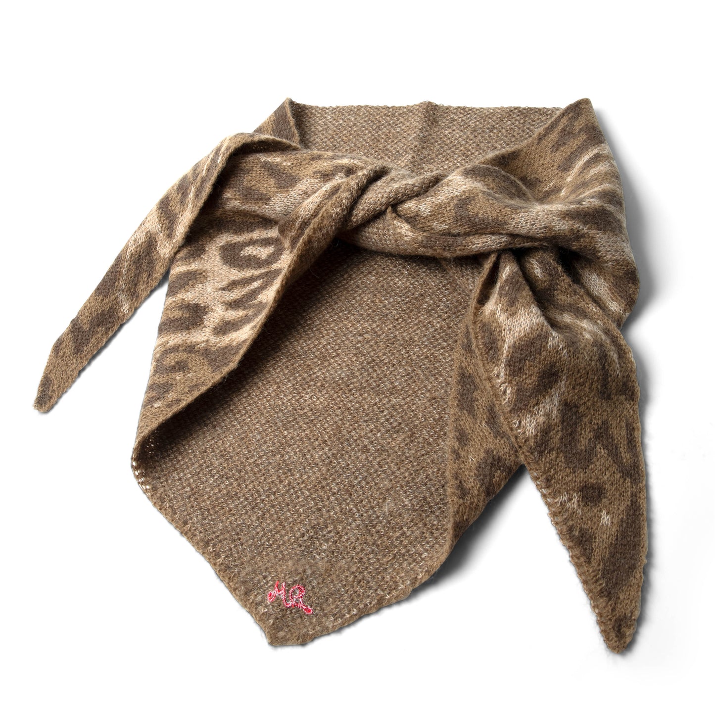 Damson Madder Knitted Head Scarf Leopard - pam pam 
