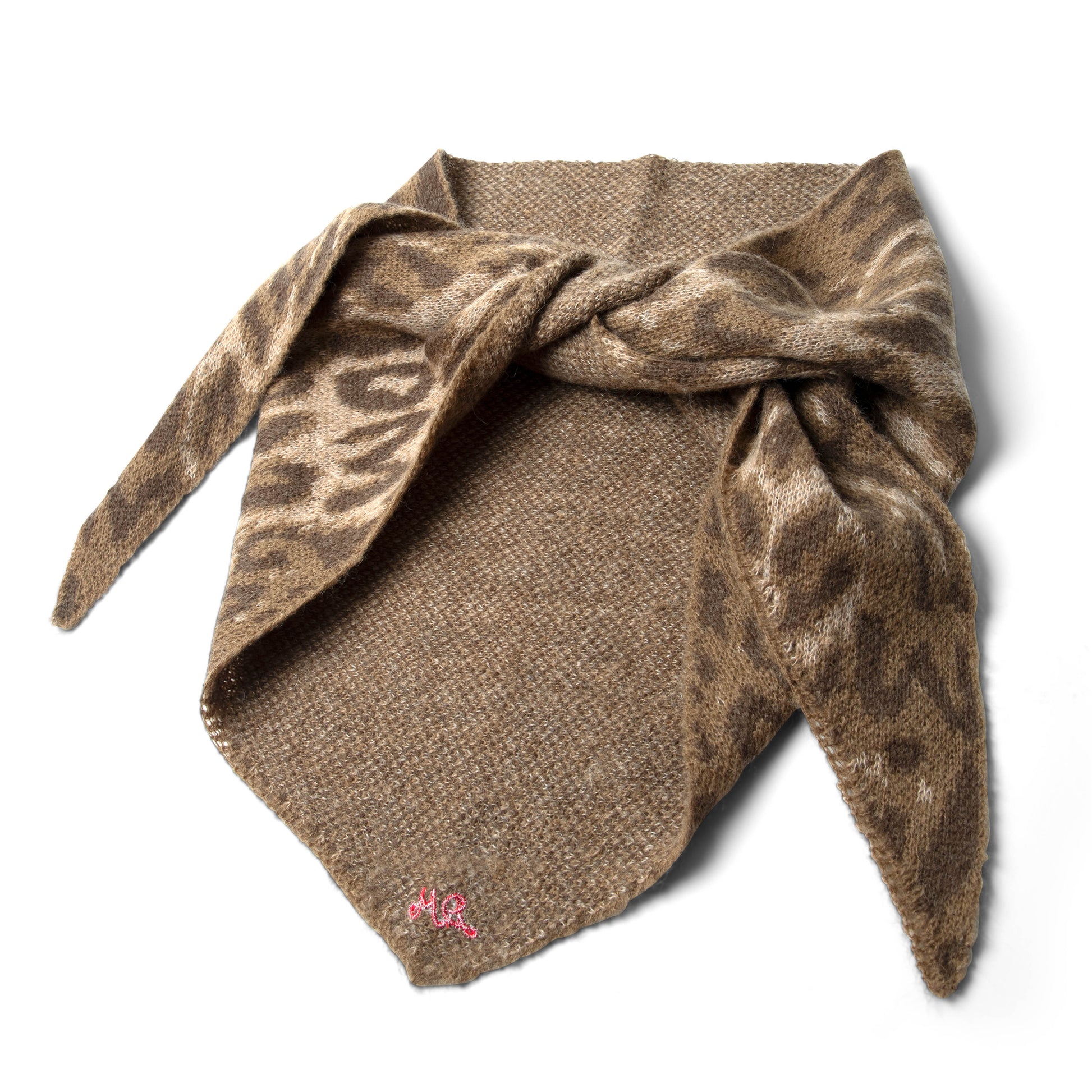 Damson Madder Knitted Head Scarf Leopard - pam pam 
