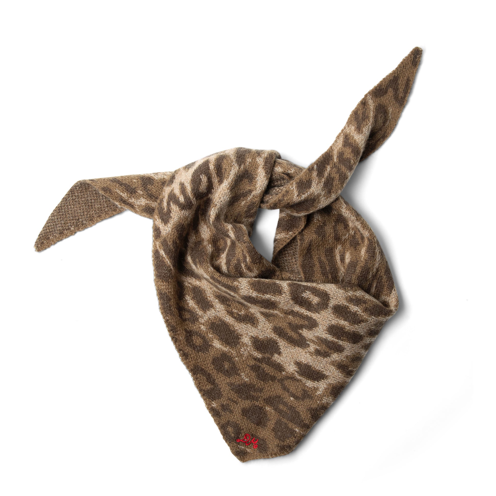 Damson Madder Knitted Head Scarf Leopard - pam pam 