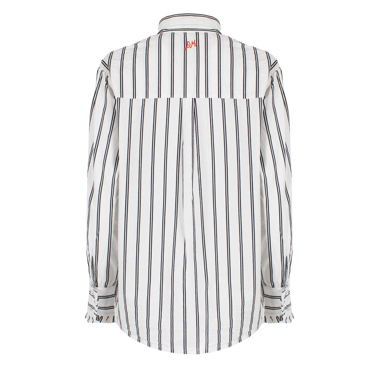 Damson Madder Kylie Ruffle Shirt White Stripe