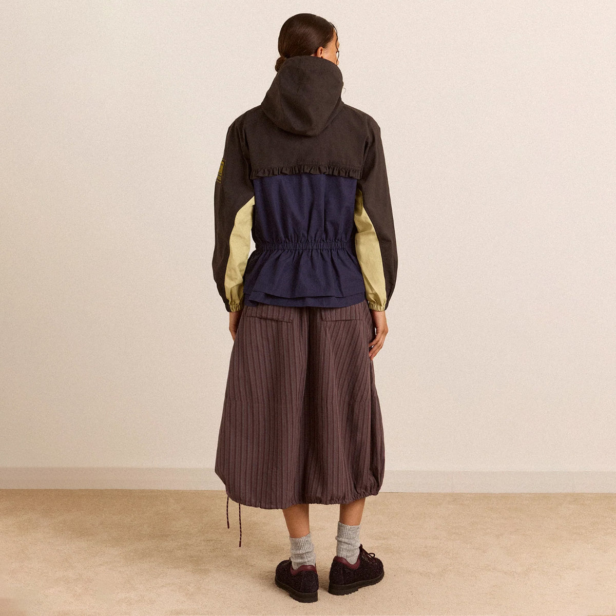 Damson Madder Lainey Midi Skirt Merlot Stripe