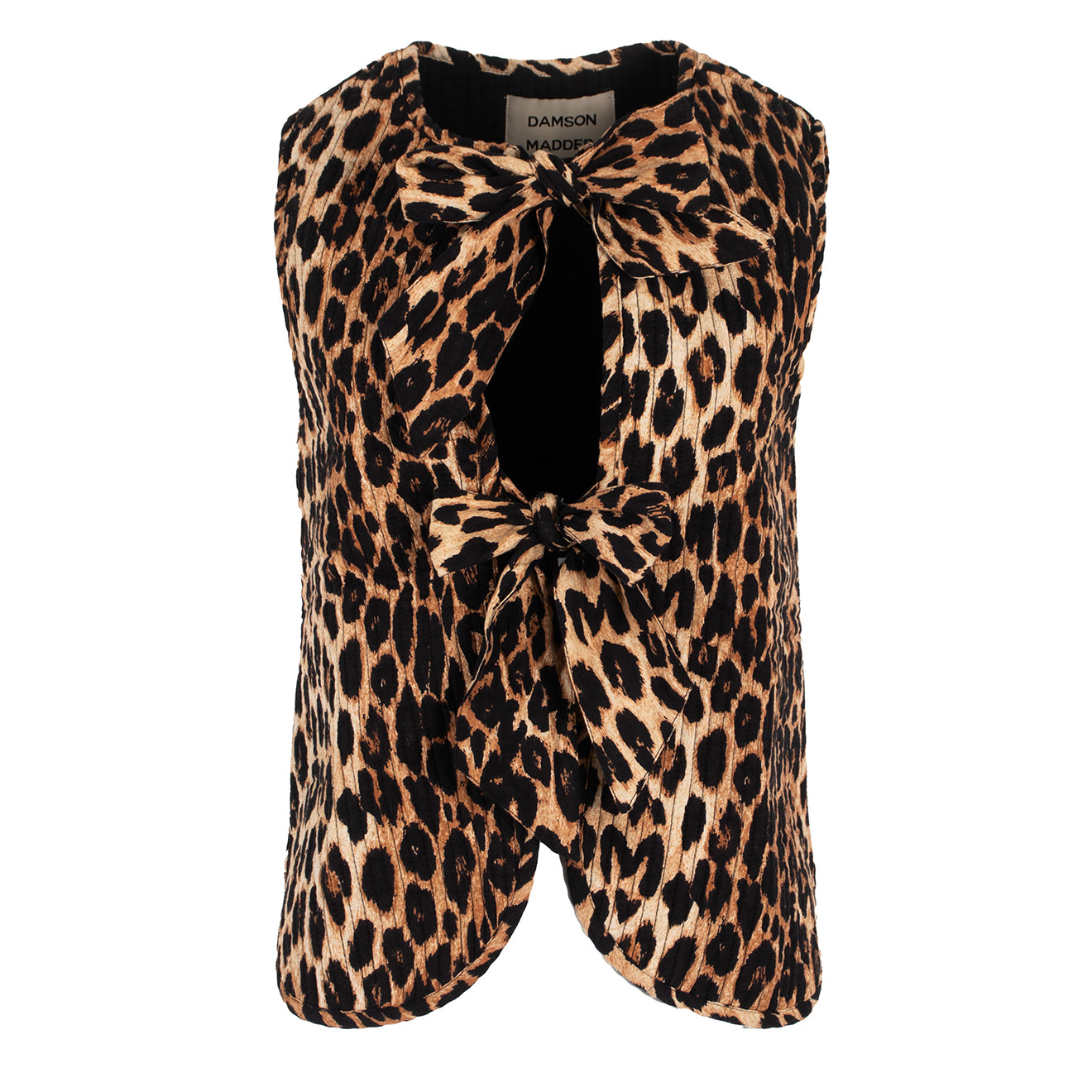 Damson Madder Leopard Tie Front Tilly Gilet Brown