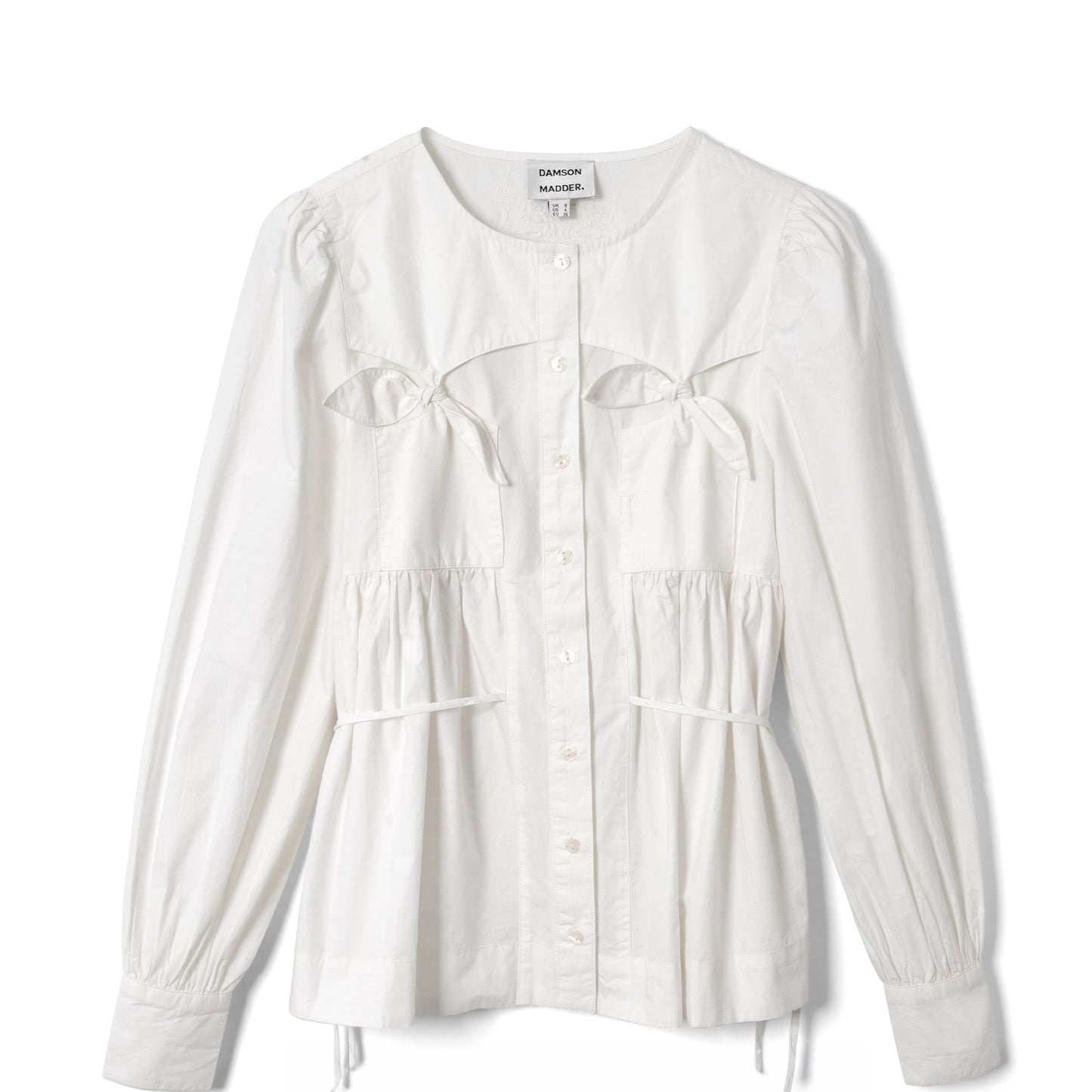 Damson Madder Lettie Bow Detail Blouse White