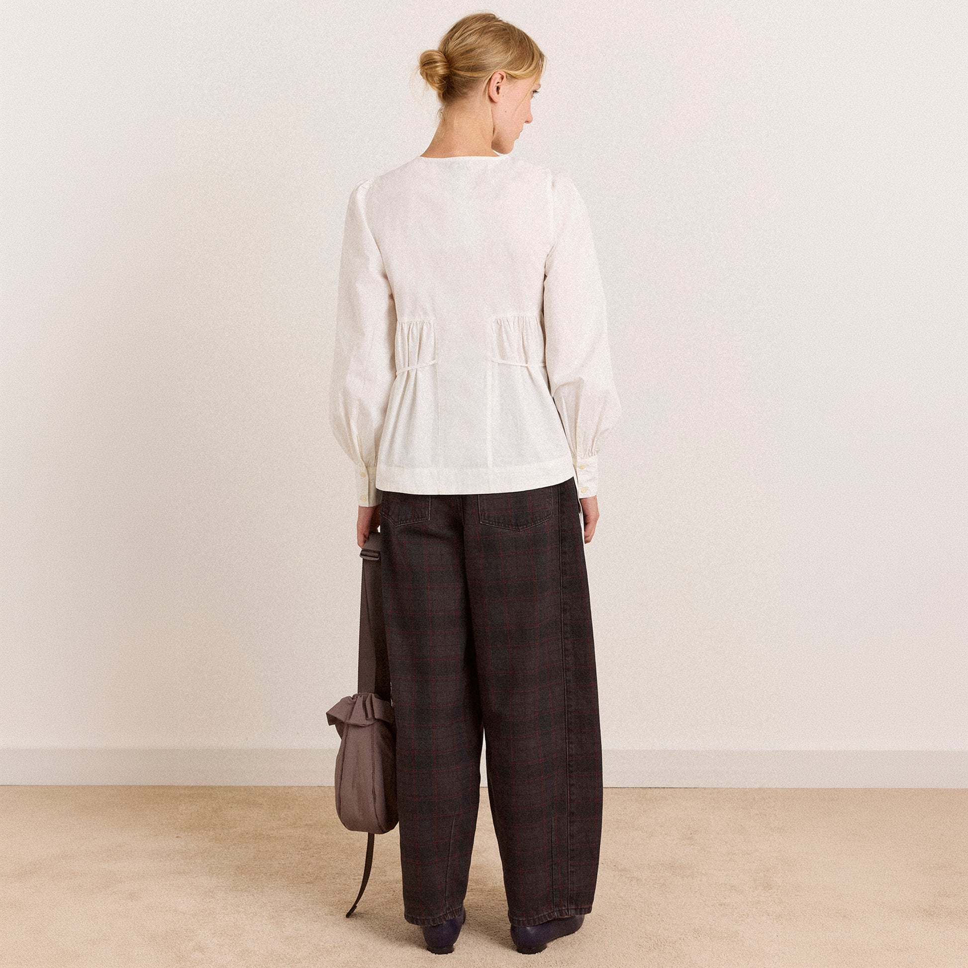 Damson Madder Lettie Bow Detail Blouse White
