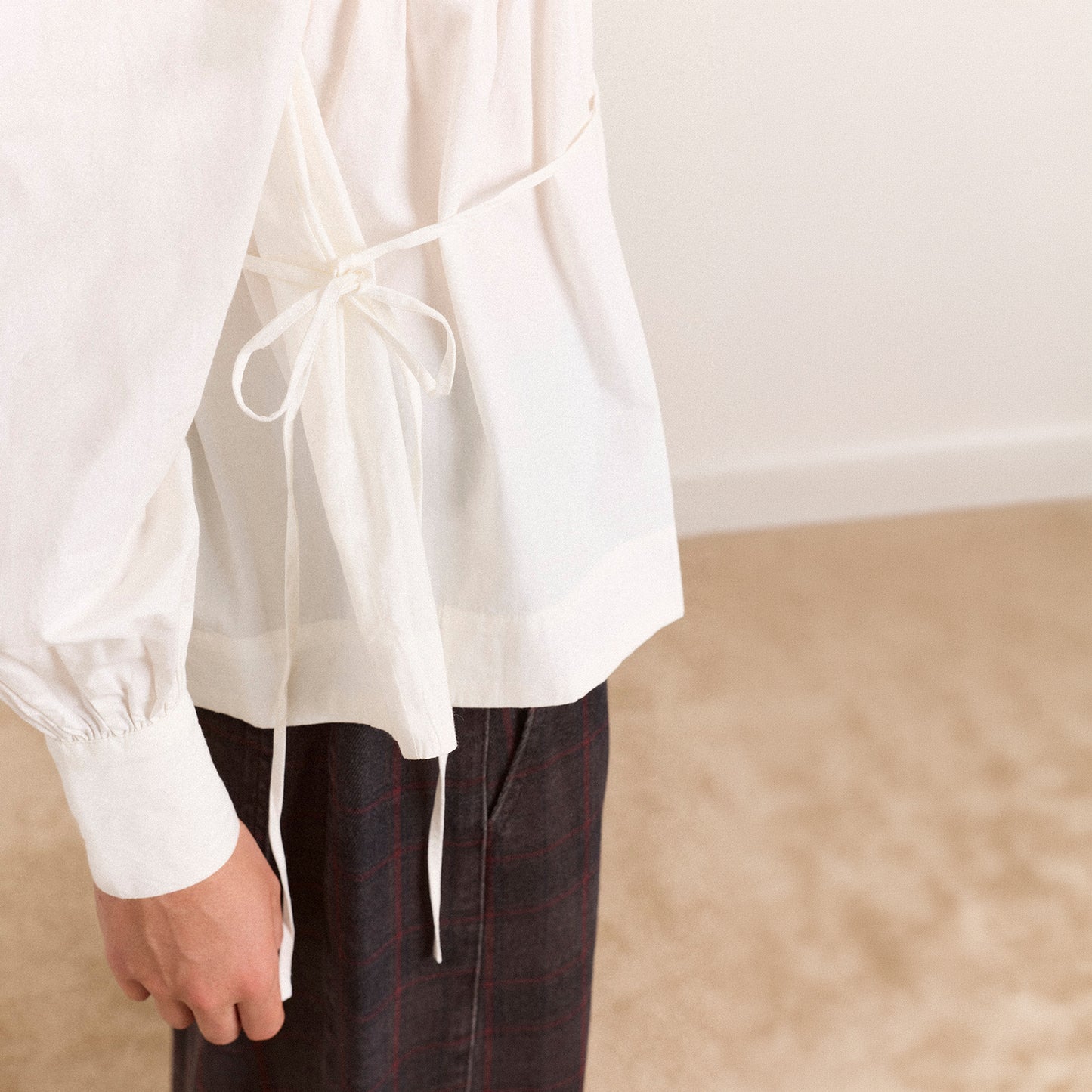 Damson Madder Lettie Bow Detail Blouse White