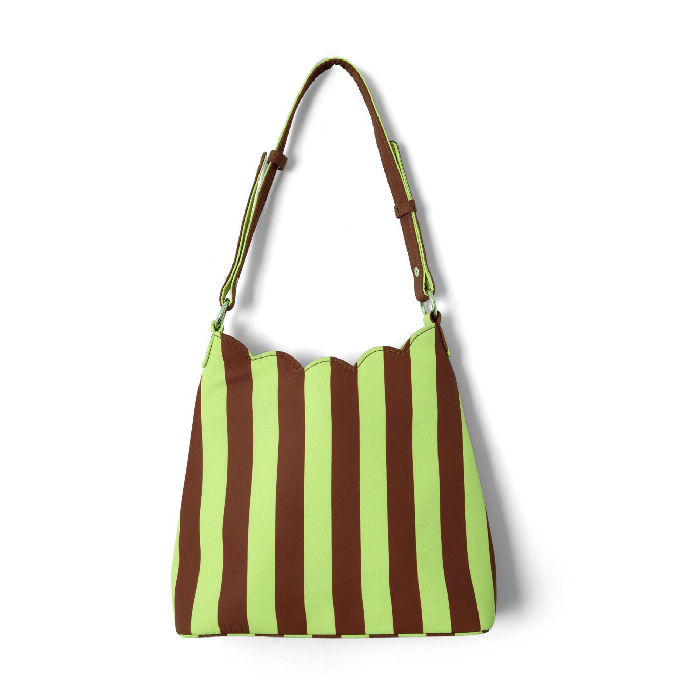 Damson Madder Lorelai Bag Avocado / Chocolate Stripe