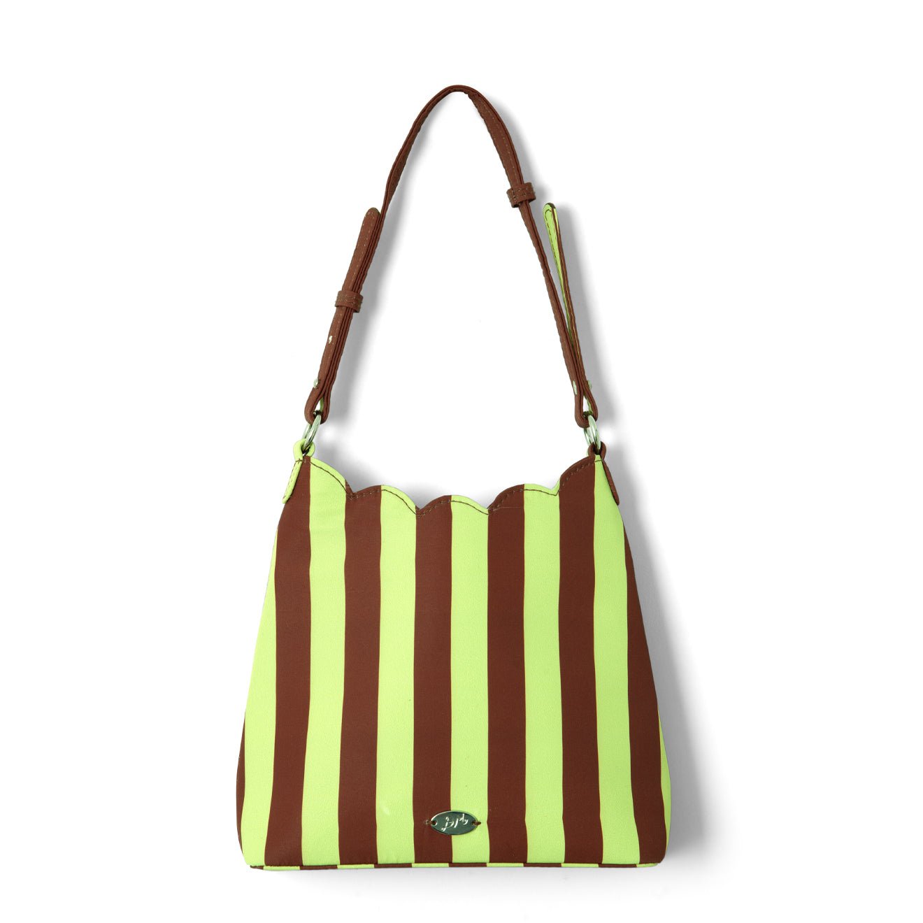 Damson Madder Lorelai Bag Avocado / Chocolate Stripe