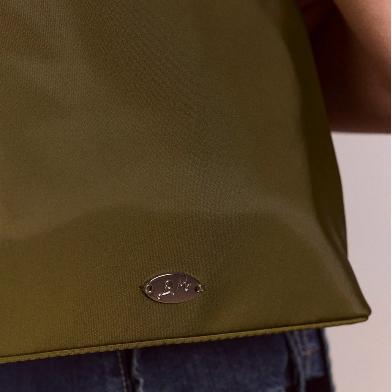 Damson Madder Lorelai Bag In Heavy Satin Olive