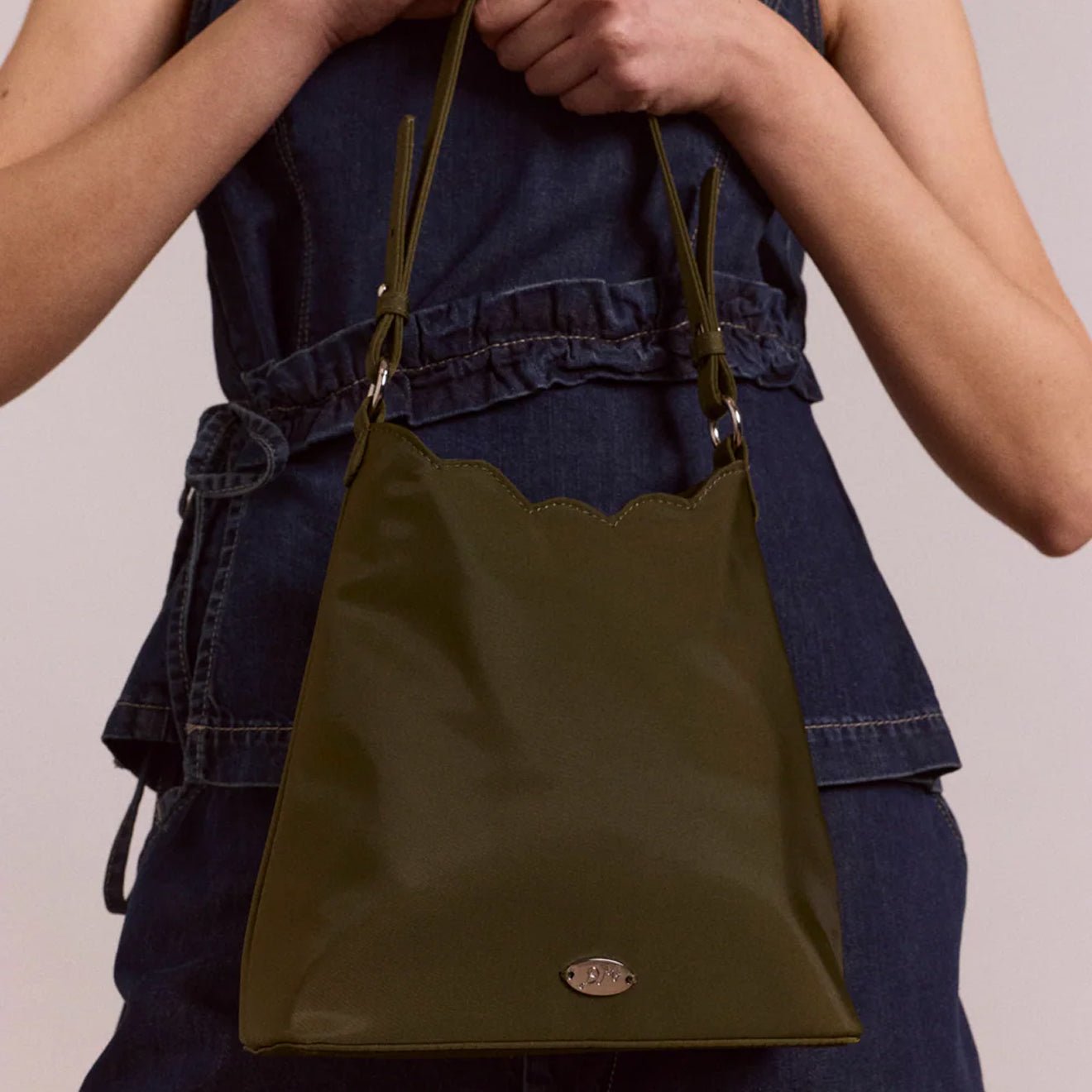 Damson Madder Lorelai Bag In Heavy Satin Olive