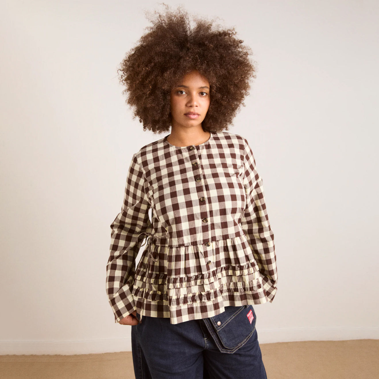 Damson Madder Madison Blouse Butter Gingham