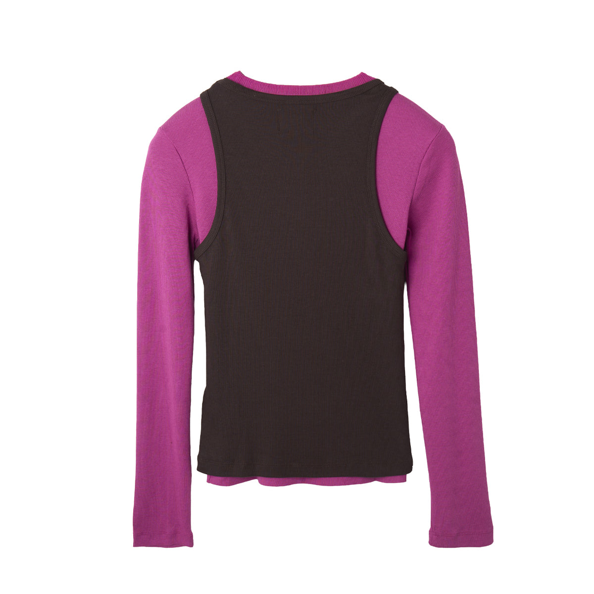 Damson Madder Manon Layered 2 In 1 L/S Top Choc / Magenta Multi