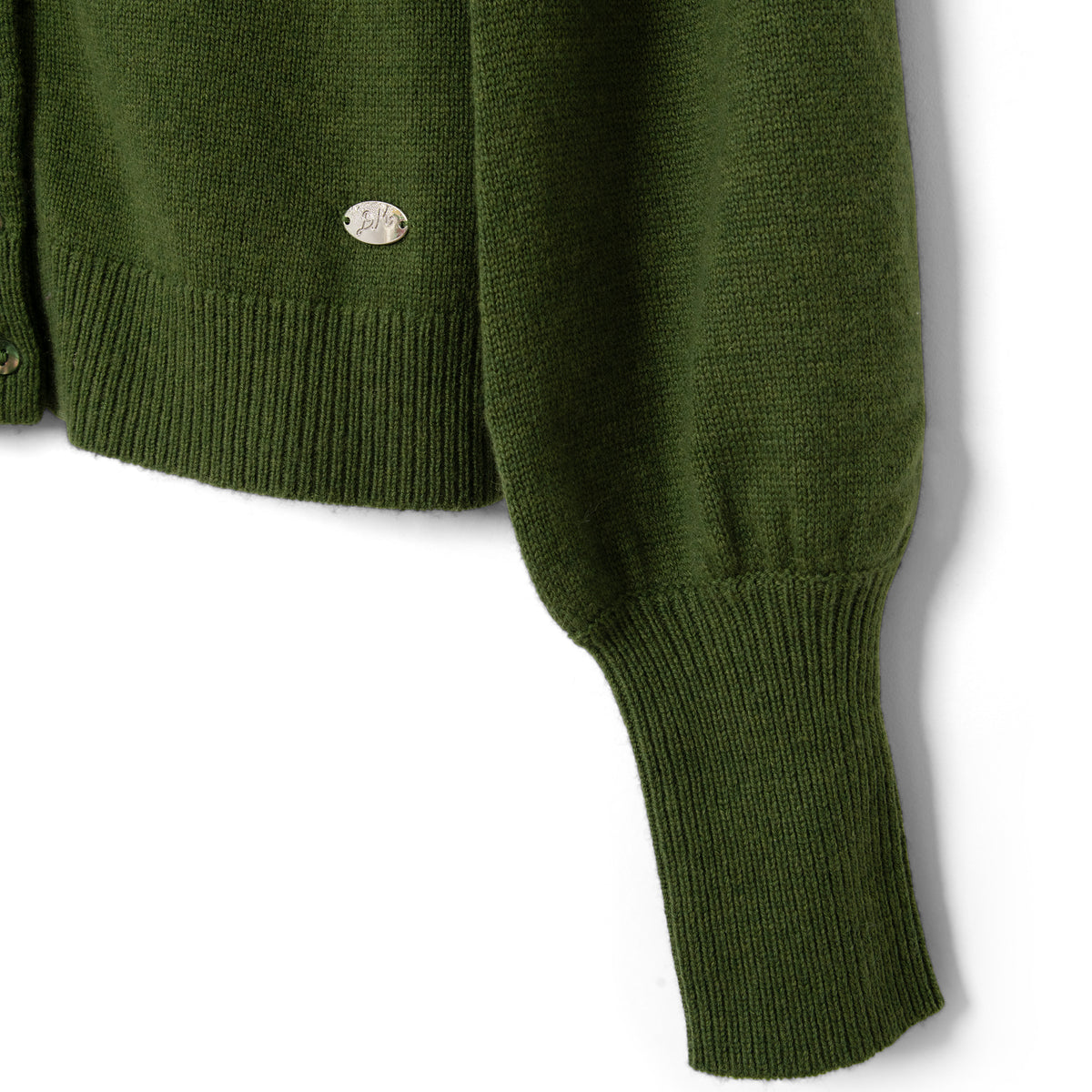 Damson Madder Marla Wool Cashmere Blend Cardigan Green