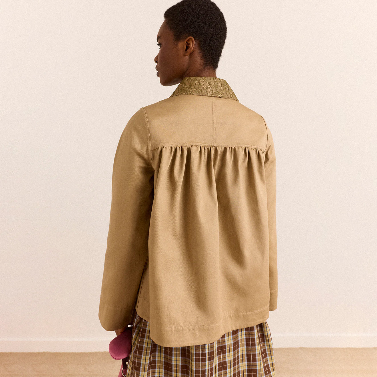 Damson Madder Mini Mercedes Reversible Coat Lace Stone