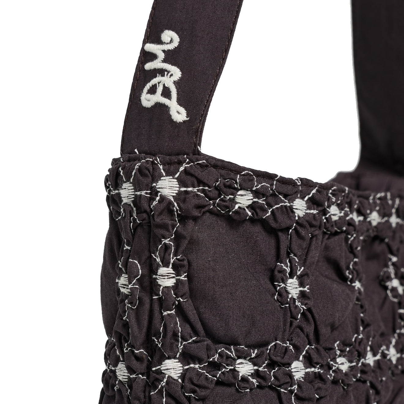 Damson Madder Minnie Shirred Shoulder Bag Black