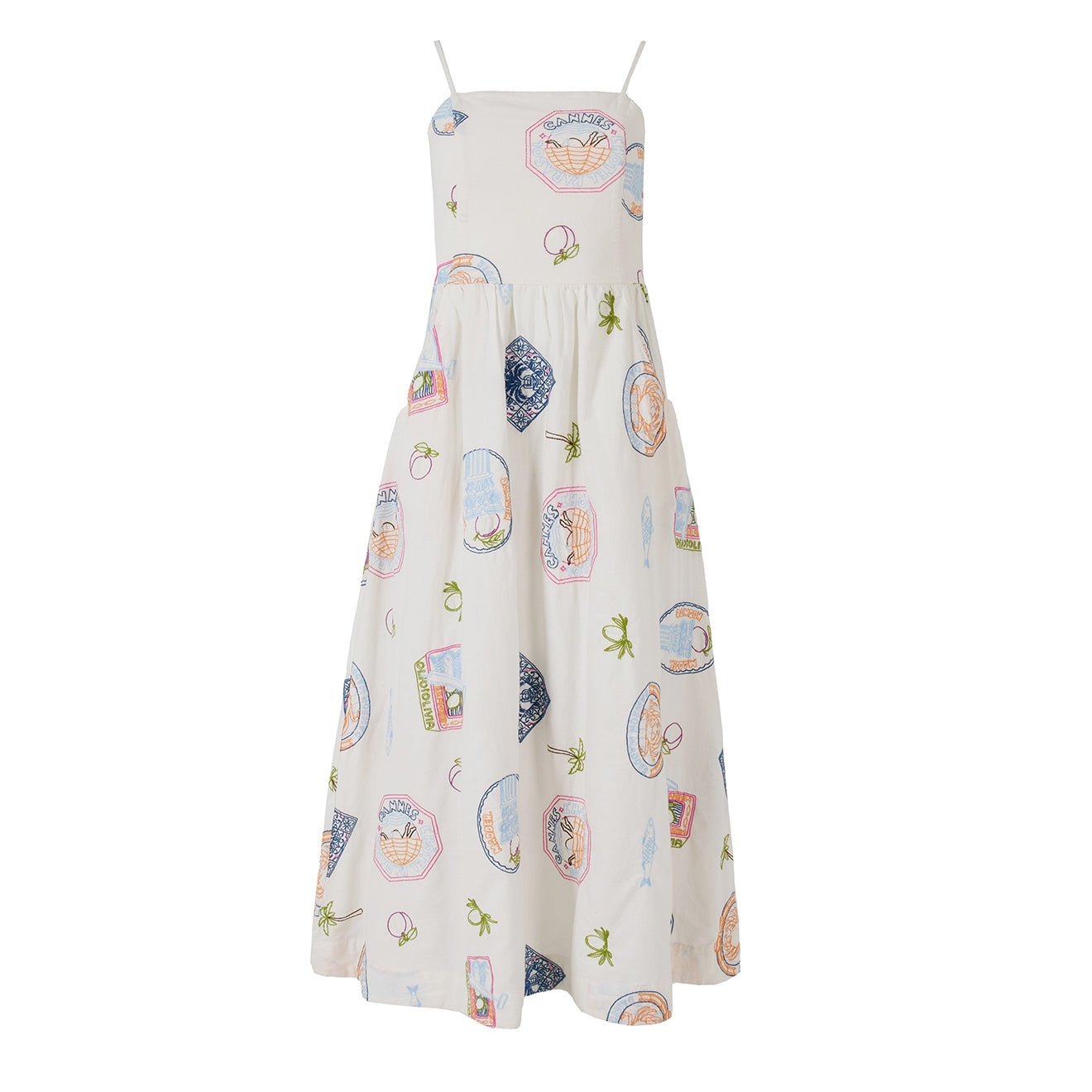damson madder embroidered dress Damson Madder - Heidi Embroidered Midi Dress