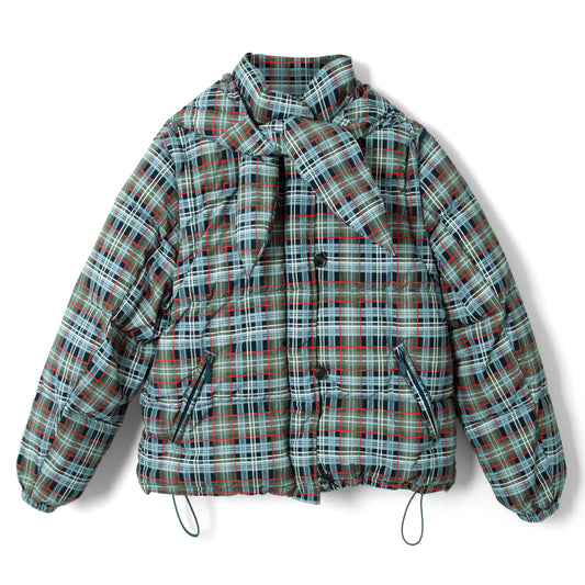 Damson Madder Pearl Hooded Puffer Multi Check - pam pam