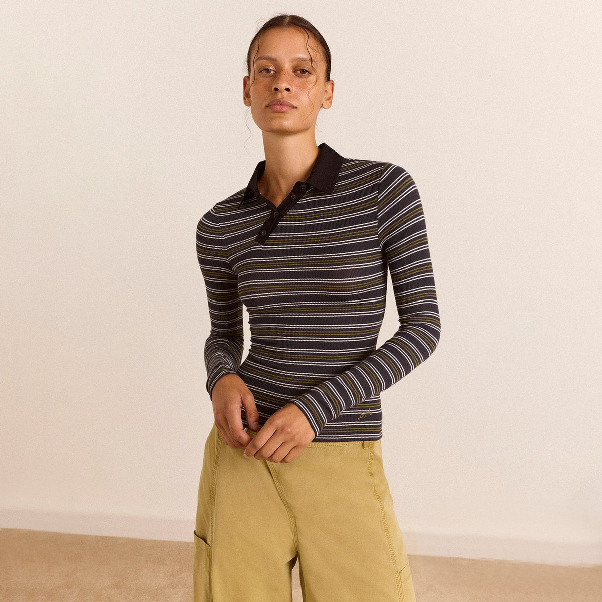 Damson Madder Peyton L/S Polo Multi