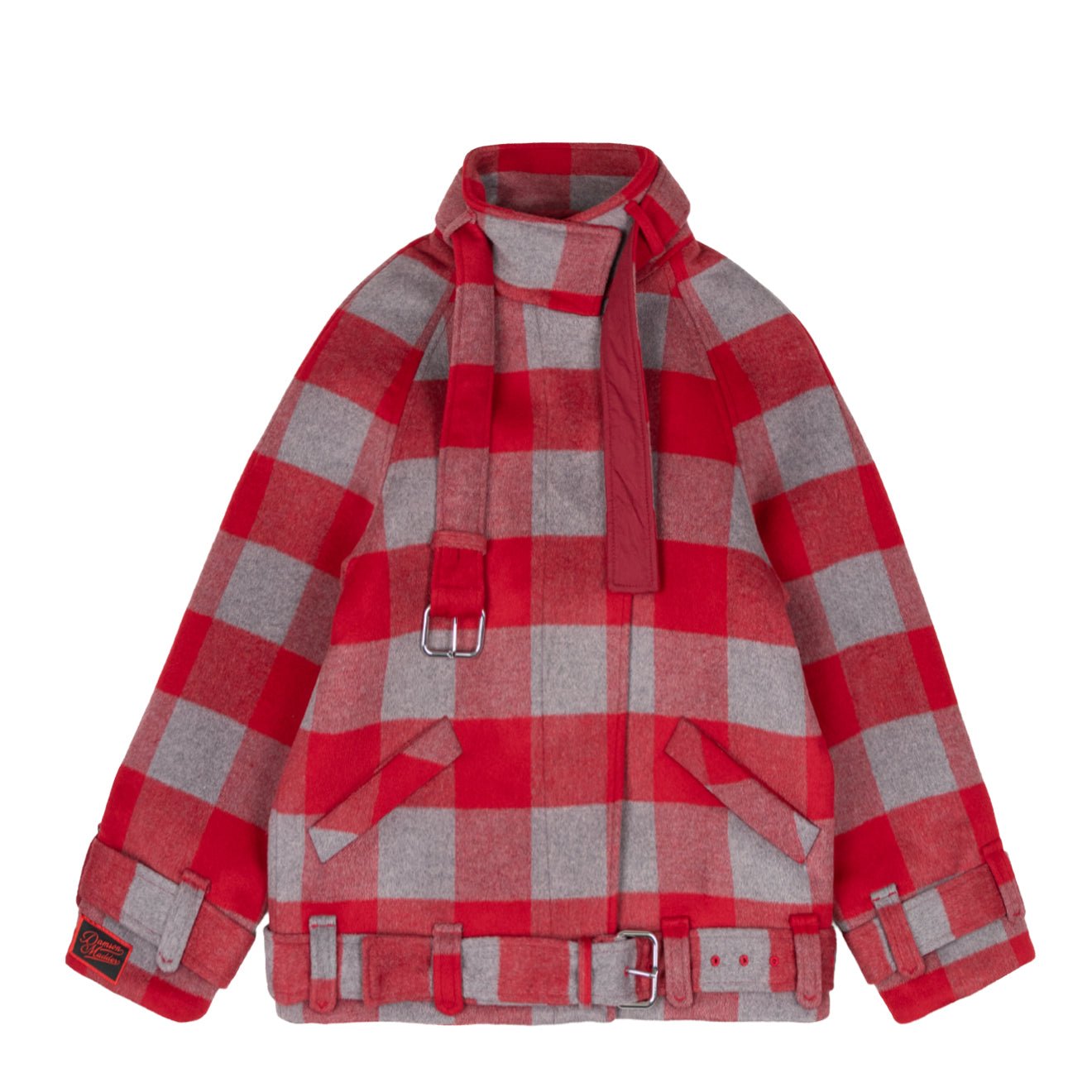 Damson Madder Polly Wool Bomber Red | pam pam
