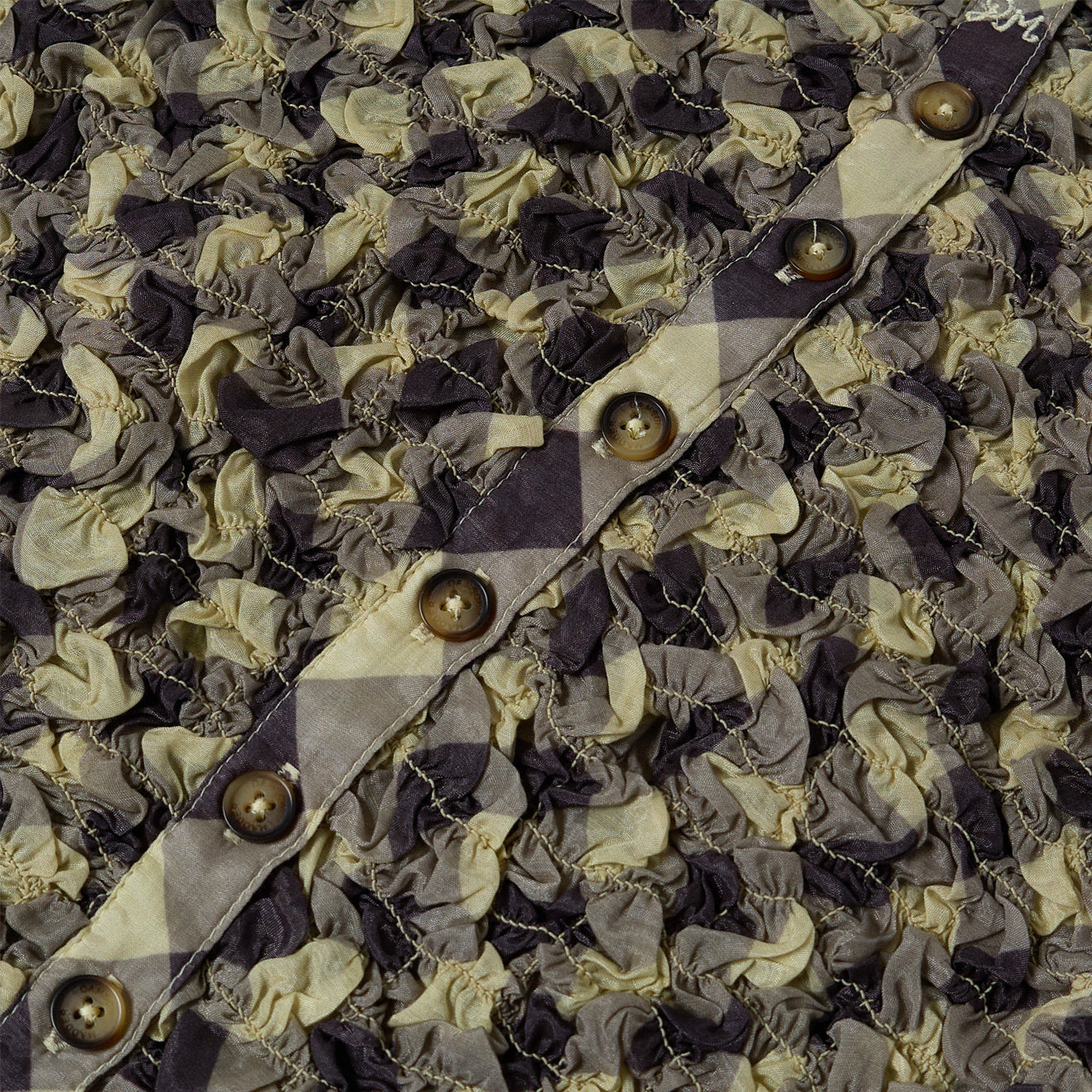 Damson Madder Posey Cardi Midi Dress Sheer Butter Gingham